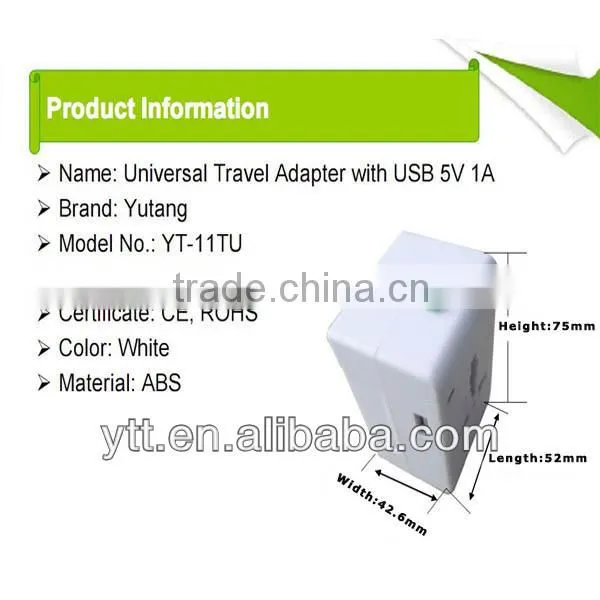 Multi-Nation Travel Adapter With USB Charger