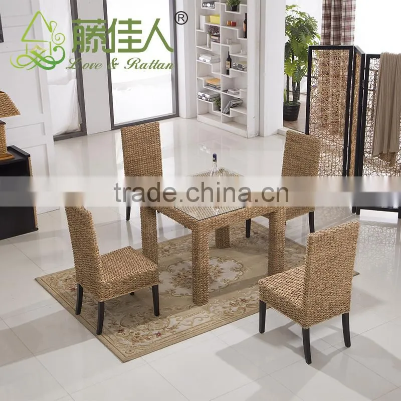 High Quality 4 Seat Pizza Hut Cafe Single Restaurant Wicker Woven Booth
