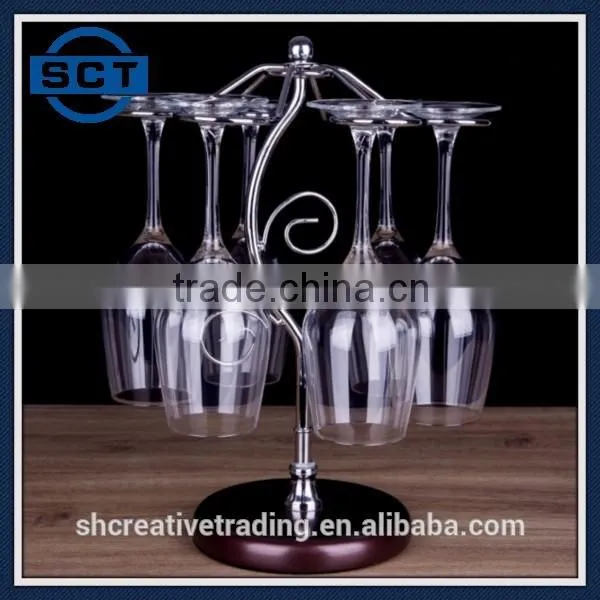 Elegant Red Wine Rack Glass Holder with Tree of Life Style