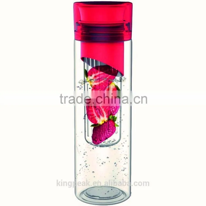 Plastic Infuser Water Bottle joyshaker/water infuser bottle/ BPA-Free Tritan fruit infuser water bottle/Shaker bottle