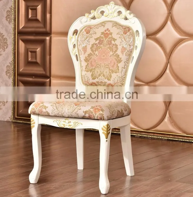 French luxury armless chair antique gold painted guest chairs