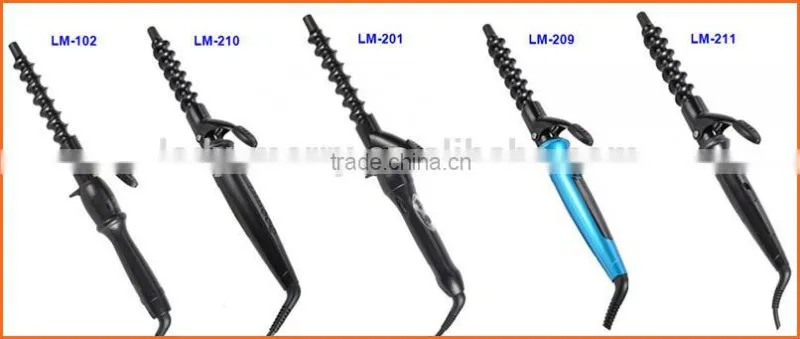 Professional digital spiral hair curling iron rod