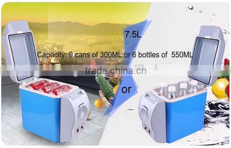 12Volt Fridge Car Refrigerator Mini Portable Travel 7.5L Compact Small Cooler Box