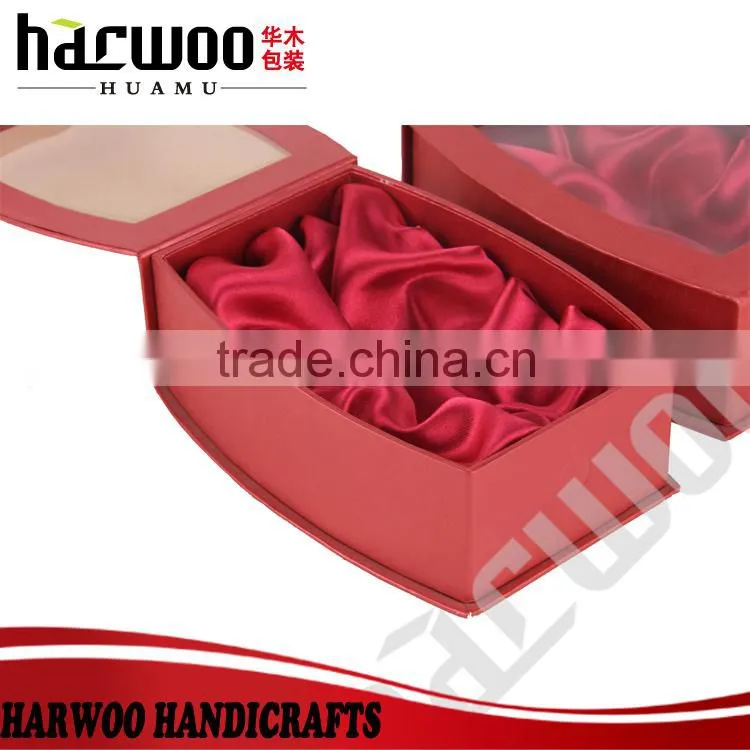 Hot popular paper perfume packaging case with clear lid