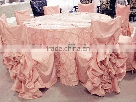 Fancy wedding table cloths,taffeta pinwheel tablecloths