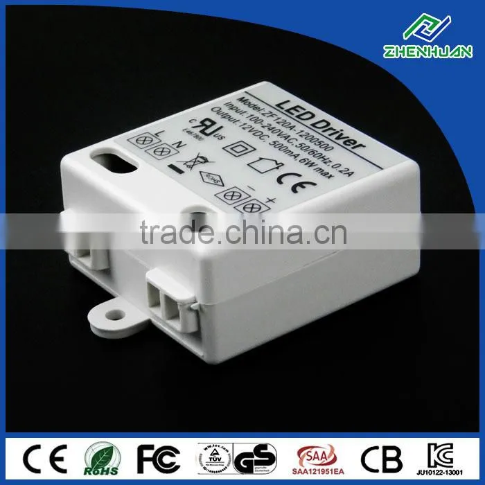 Constant voltage input 100-240V output 12V 500mA led driver 6W