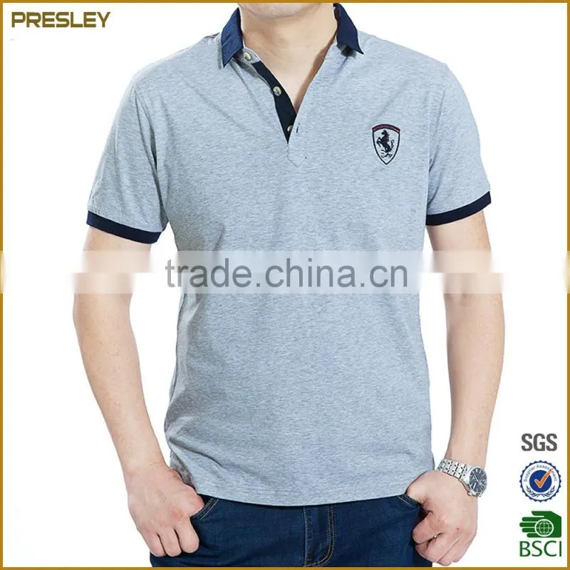 2016 OEM custom men navy cotton classic collar dri fit polo shirt wholesale