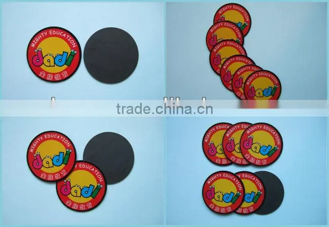 round paper fridge magnet