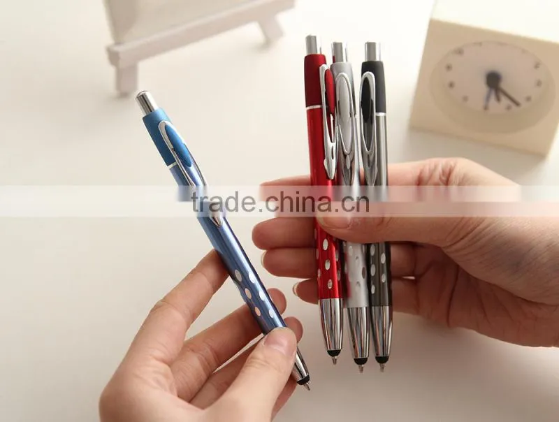fashion Color 2 in 1 ball pen stylus touch pen ,plastic ball pen,promotional pen