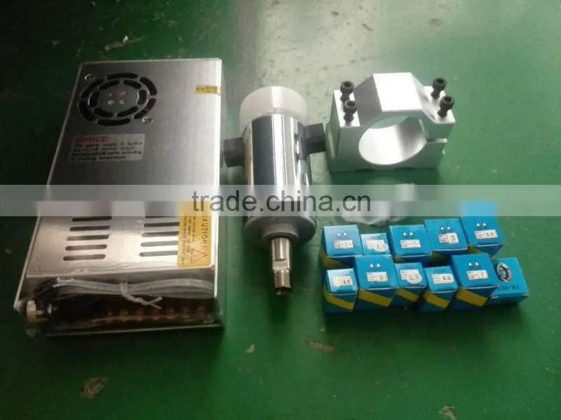 9000rpm 0.3kww ER11 48 volt DC spindle motor+power governor+52D mount bracket+12pcs collets