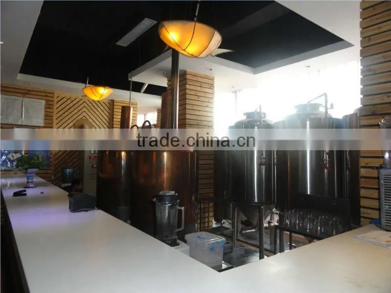 1500L beer brewing equipment, used at bar, restaurant, made by red copper, SS material