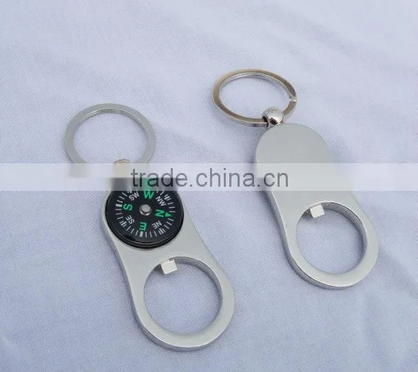 Pocket Metal Key Chain Compass with Beer Bottle Opener,Promotion Beer Bottle Opener