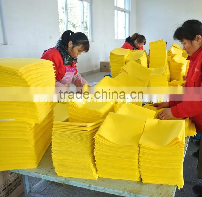 50x70cm Logo printed Germany nonwoven floor mop cloth ( viscose/polyester)