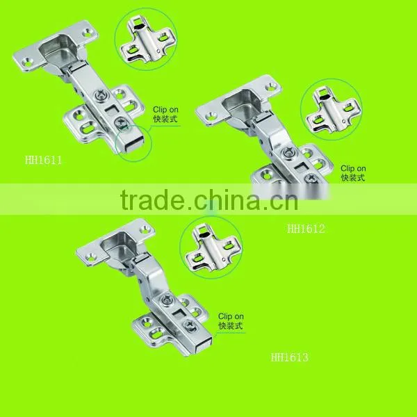 Stainless steel Half-overlay 35mm kitchen cabinet soft close hydraulic hinge (clip on)HH1612