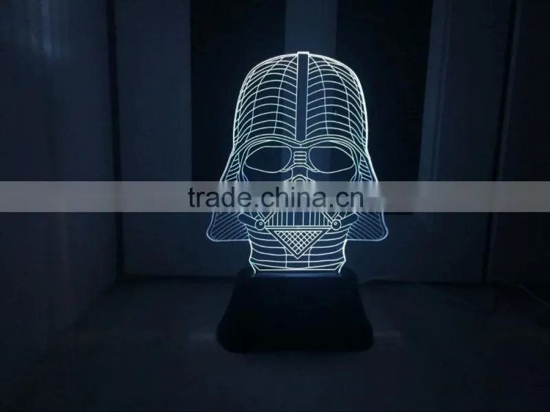 3D Handmade Acrylic Lamp Bulbing Light Skull Color Changing USB Table Lamp for children