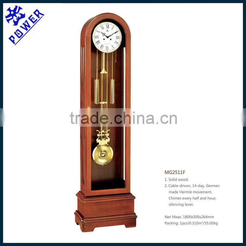 Hot sell grandfather clock White clock face and solid wood German made Hermle movement Competitive price MG2511F