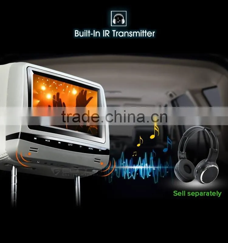 EONON L0288 7" HD Car Headrest Monitor with Built in DVD (Gray Color)