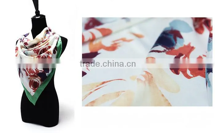 100% Silk twill Fabric Digital Print Silk Scarf Silk Scarves / kerchief /headband/hijab
