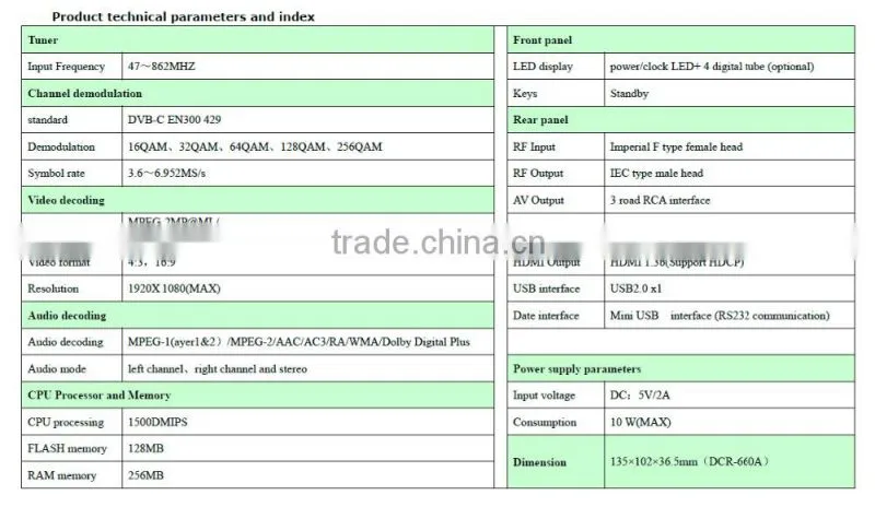 JIZHONG HD hot sale mpeg4 set top box