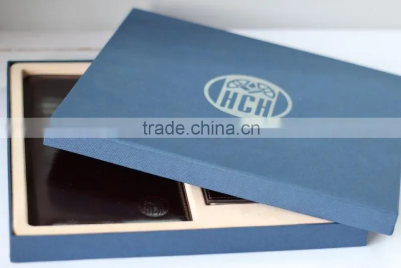 creative leather passport holder gift set with leather wallet leather luggage tag in gift box