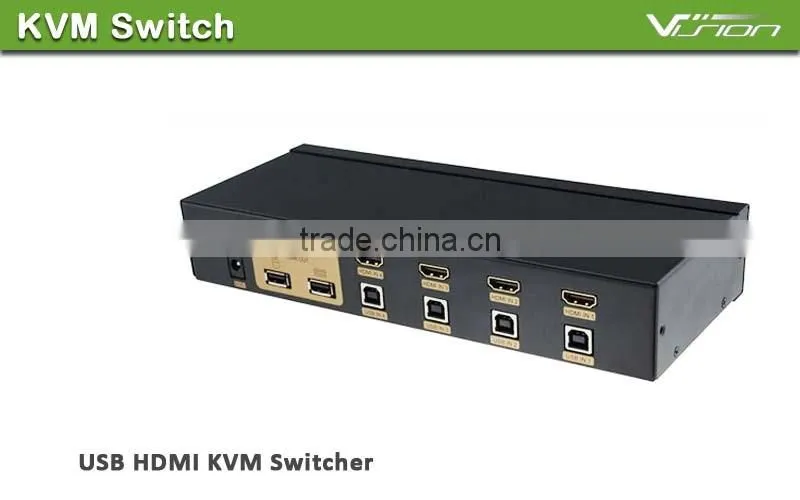 Vision new arrival 4ports USB HDMI KVM Switch in metal box