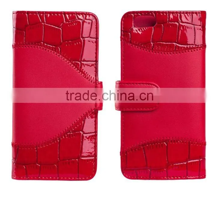Concise design PU flip mobiles cover with card slot phone case for iphone 6