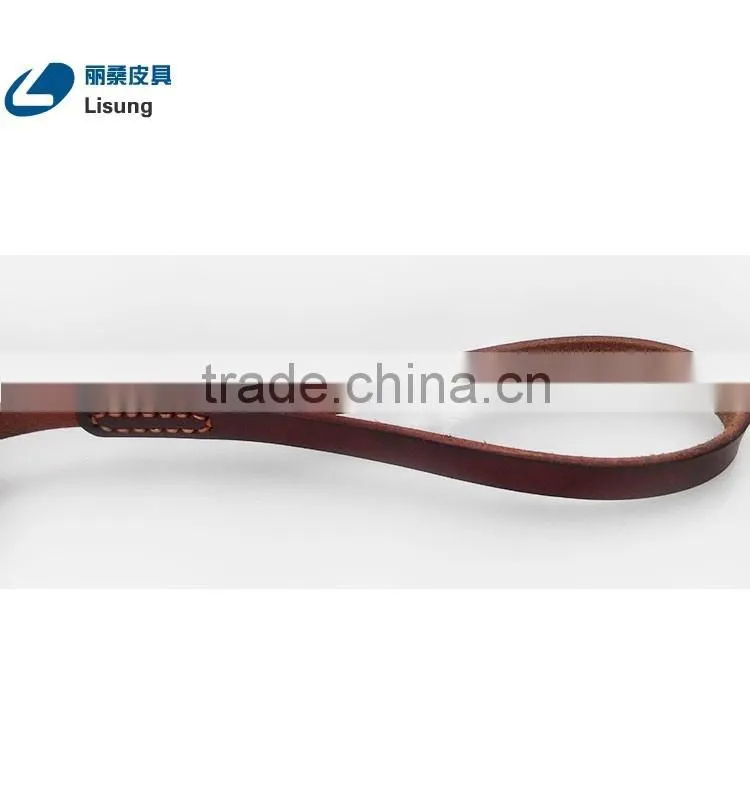 Alloy Hooking No Retractable Pure Cowhide Leather Dog Leash