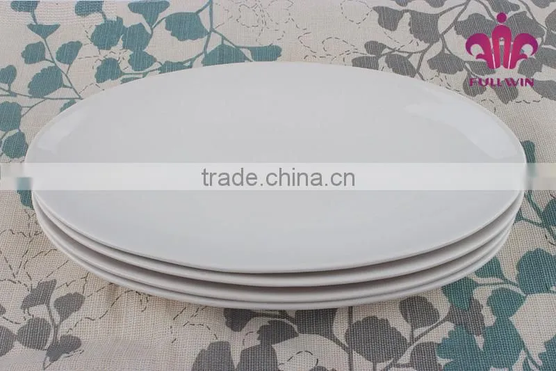 ceramic decorate dinner plate with custom design oval white dinner plate