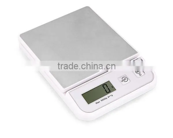 ABS and stainless steel kitchen scale 5kg for promotional gift cheap and lightweight kitchen food scale