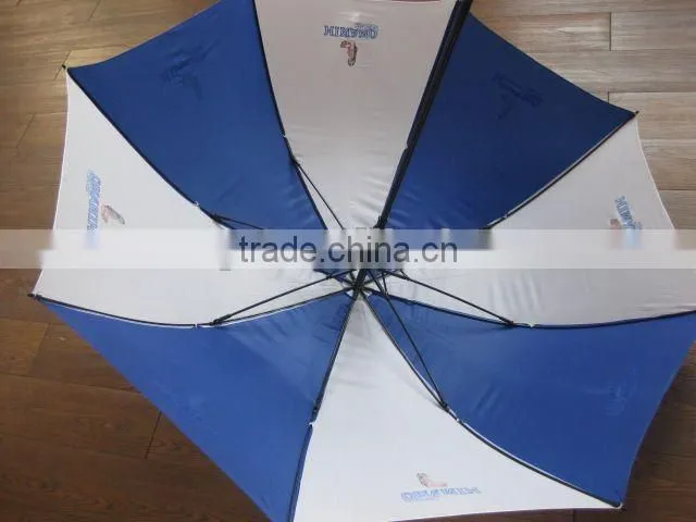 High Quality Two layers Windproof auto open fiberglass promotional umbrella golf umbrella