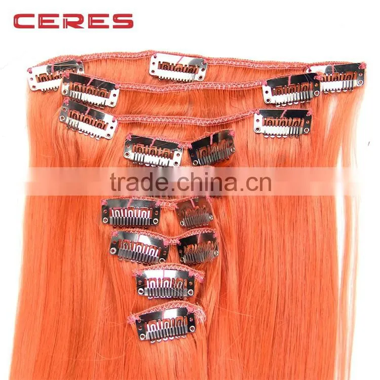 xuchang ceres cheap clip in hair extensions, 100% synthetic hair, top quality clip hair