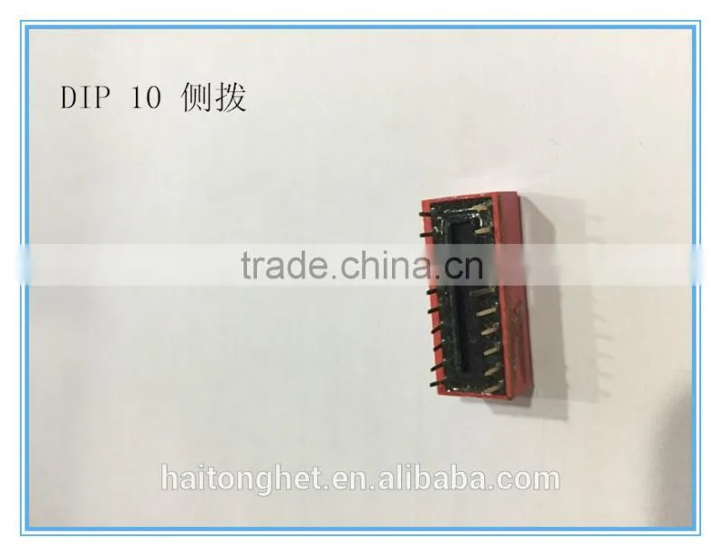 10 Position 10 Pins Red Color DIP Slide Type Switch