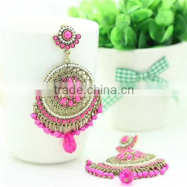 vintage bohemia model hanging diamond earring for girls