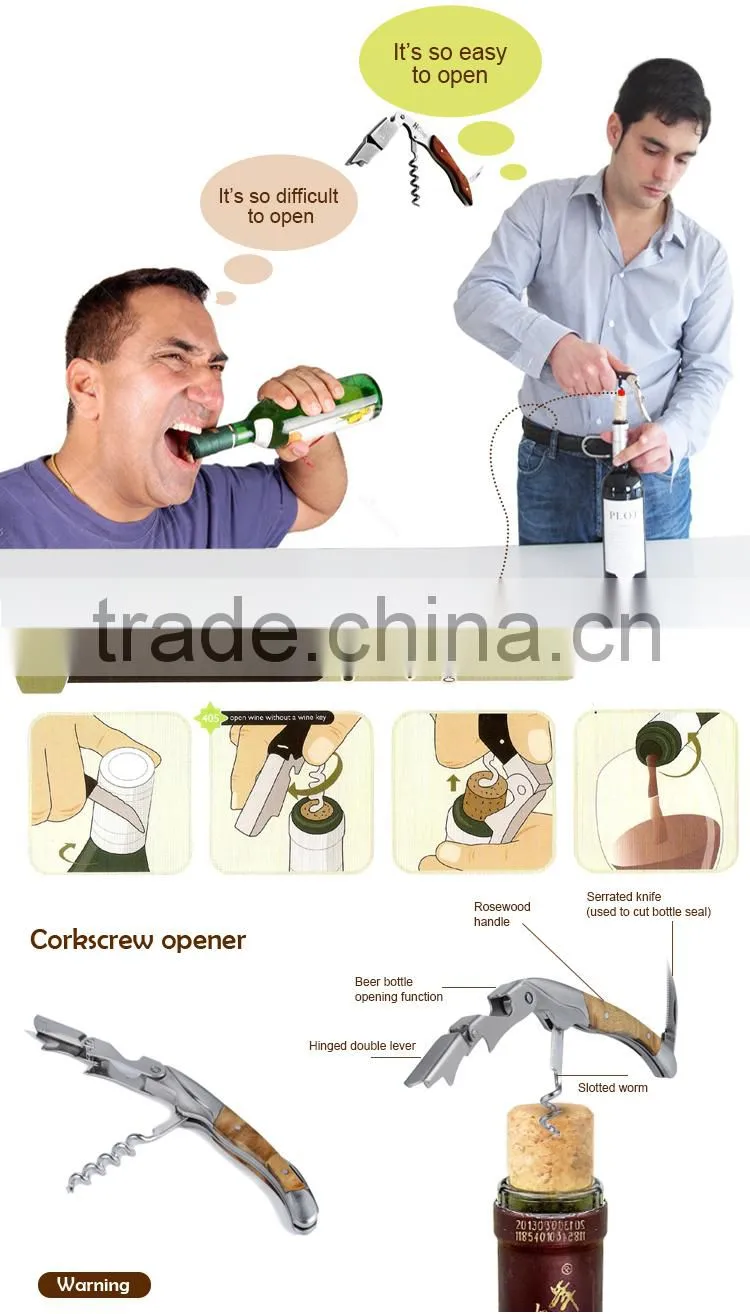Nice Quality Effortless Quick Pulling Wine Cork Opener Gift Kit Corkscrew With Abs