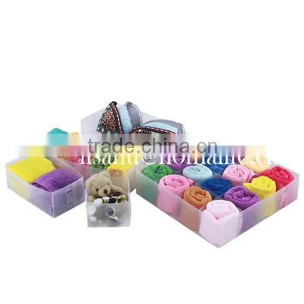 Transparent divided socks storage box with clear top