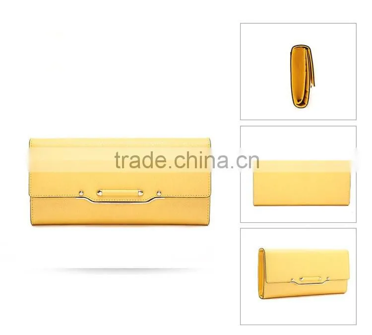 OEM design smart saffiano wallet with metal chain