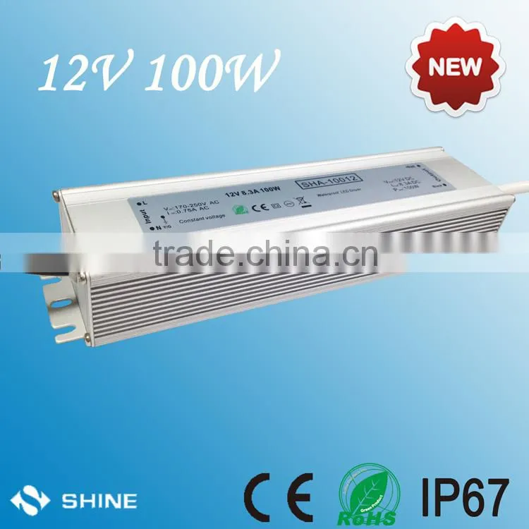High quality constant voltage 12v 8.33a ip67 waterproof led power adaptor for led lights 100w