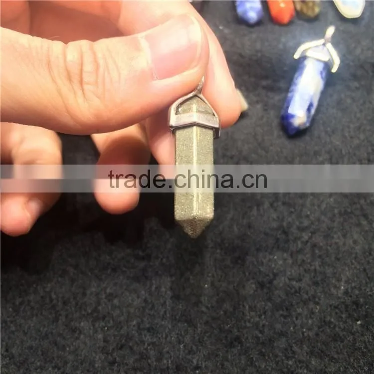 Natural Crystal Stone Point Small Pillar Pendant For Necklace