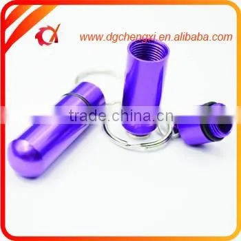 2016 Hot Sale Green Round Bottom Waterproof Pill Box With Keyrings,Earplug Storage Bottle