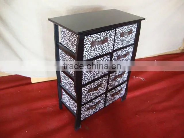 nice Wooden cabinet with willow baskets,home furniture,rattan drawers