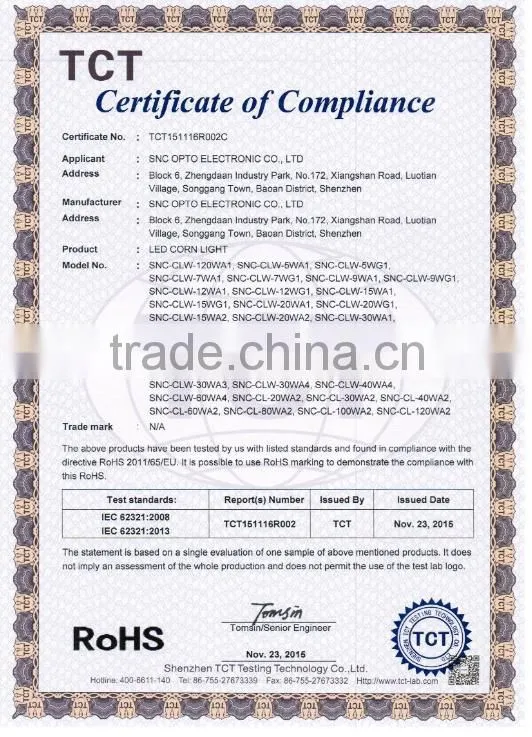 High CRI led corn light e40 internal driver 240v ce rohs approved 150w