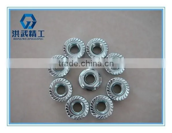 Hexagon nuts with flange and high grade
