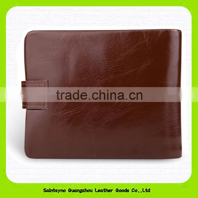 15627A Top quality factory outlet durable leather tri-fold men wallet