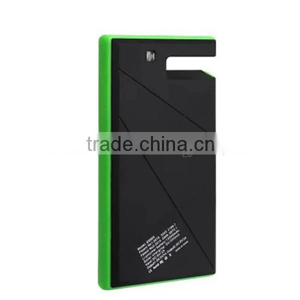 5000mAh Dual USB Solar Power Bank With Holder Green