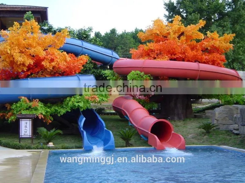 2016 Hot Selling Skin Raft Spiral Slide Water Park Fiberglass water slide