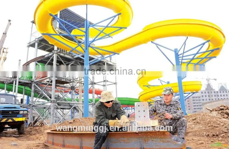 2016 Hot Selling Skin Raft Spiral Slide Water Park Fiberglass water slide
