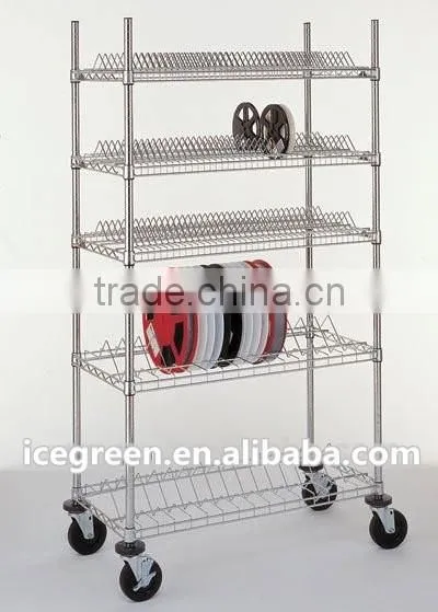 SMD Reel Storage Wire Shelf Trolley