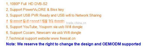 Manufacturer Freesat V7 HD DVB-S2 Mini Satellite TV Box Receiver Decoder