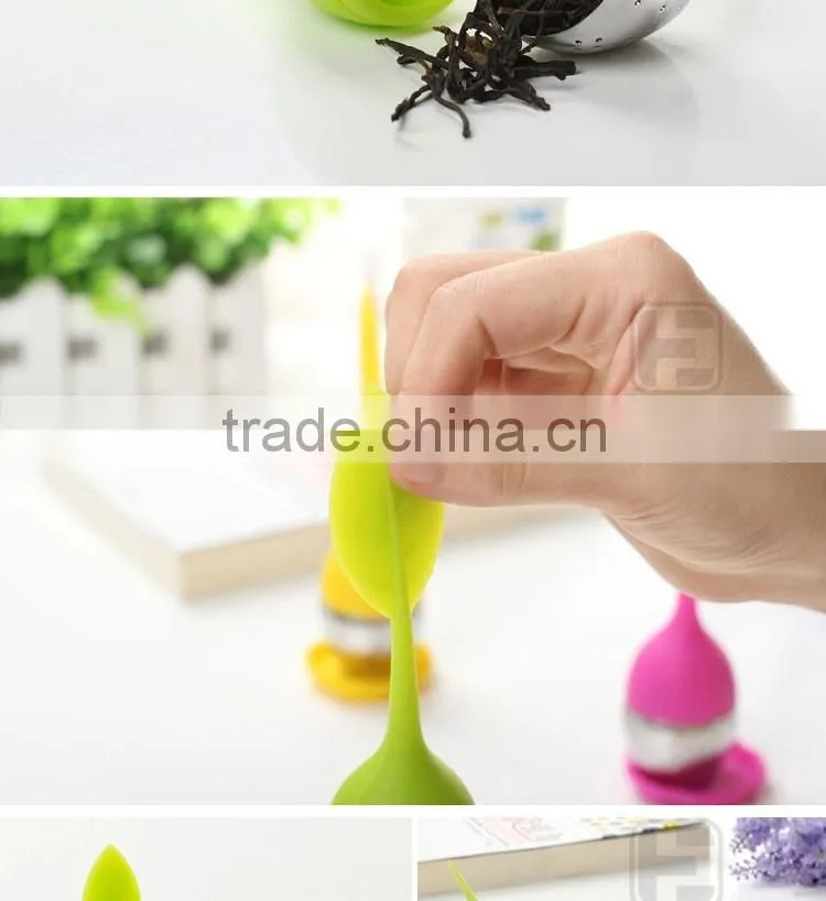 Novelty leaves shaped stainless ball for silicone tea infuser