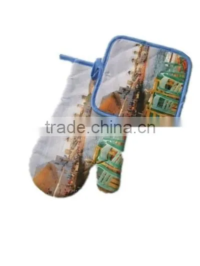Kitchen oven mitten with greece sea side printing